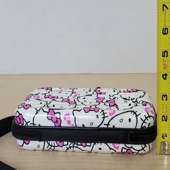 Hello Kitty Sanrio Hard Case Pink White Handbag Crossbody Bag Adjustable Strap - Picture 11 of 11